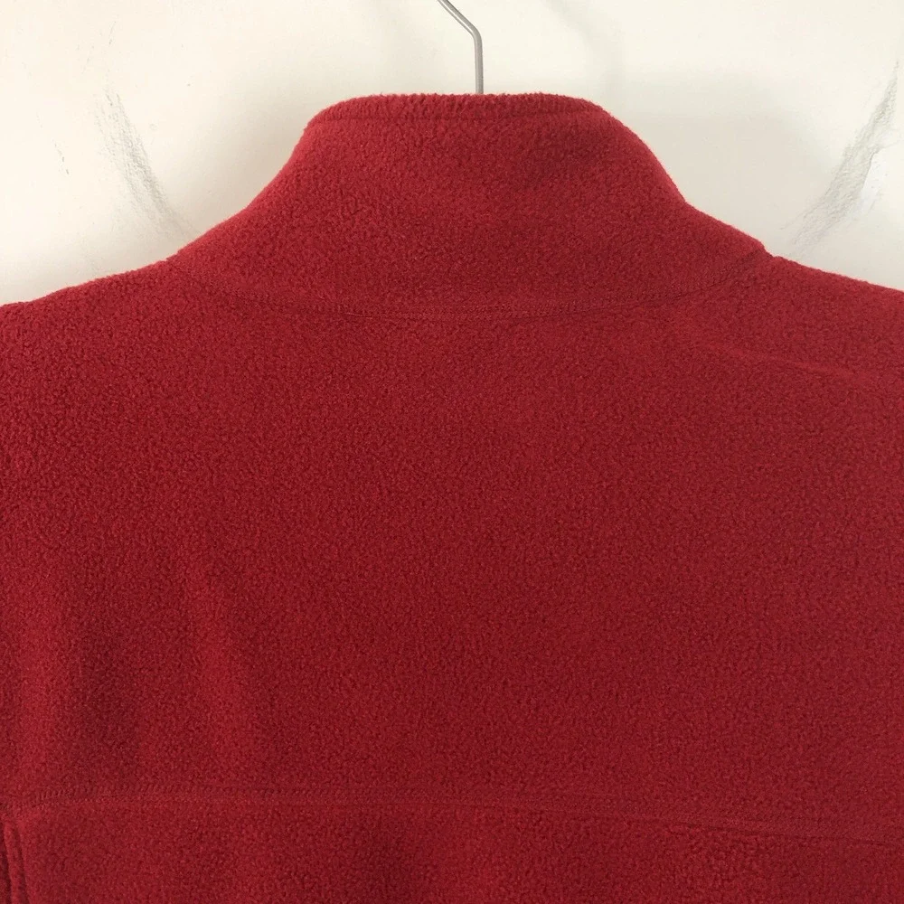 L.L. Bean Polartec Full Zip Fleece Vest Mens Sz L Red Pockets Comfortable